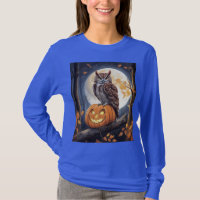 Women's long-sleeved Halloween screech owl jack te