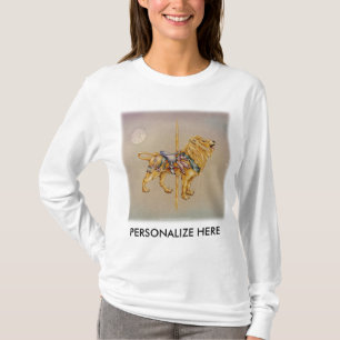 Women's Long Sleeved Tees - Carousel Lion SQ