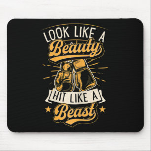 Womens Look Like A Beauty Hit Like A Beast Karate Mouse Pad