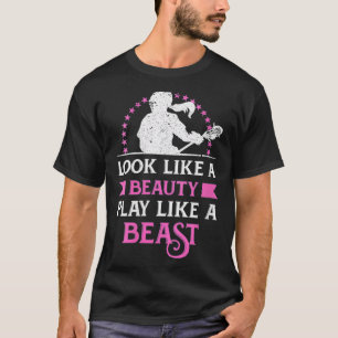 Womens Look Like A Beauty Play Like A Beast Women  T-Shirt