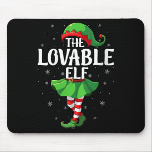 Womens Lovable Elf Christmas Girls Women Elf Squad Mouse Pad