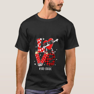 Womens Love 3rd Grade Teacher School Student Valen T-Shirt