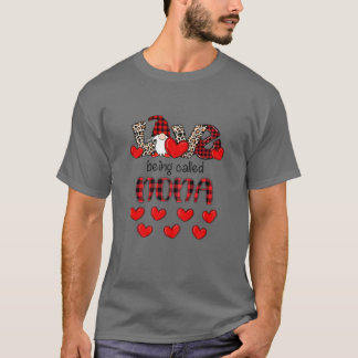 Womens Love Being Called Nona Gnome Leopard Plaid T-Shirt