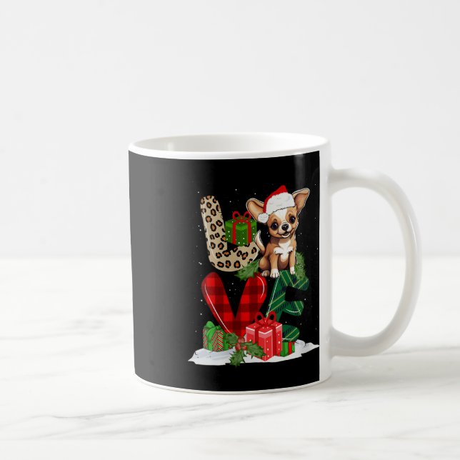 Womens Love Chihuahua Dog Buffalo Plaid Dog Lover  Coffee Mug (Right)