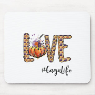 Womens Love Gaga Life Pumpkin Autumn Halloween Mouse Pad