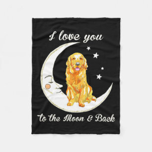 Womens Love Golden Retriever To The Moon And Back Fleece Blanket