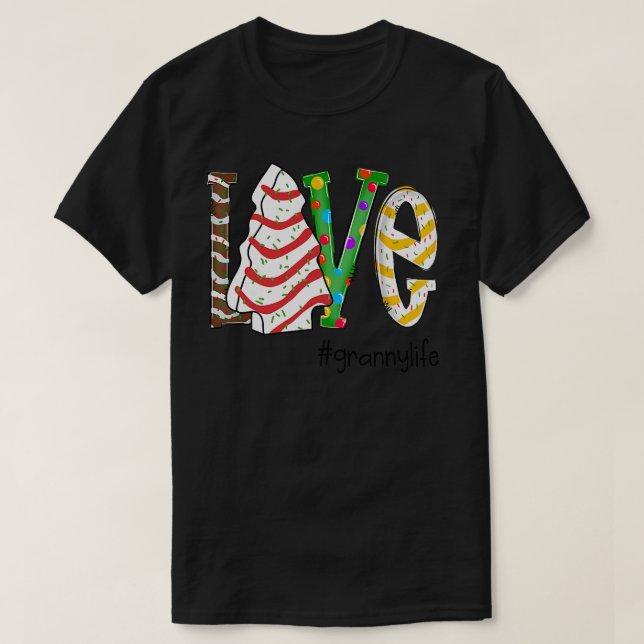 Womens Love Grannylife Christmas Grandma Gift Swee T-Shirt (Design Front)