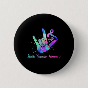 Womens Love Hand Sign Suicide Prevention Awareness 2 Inch Round Button