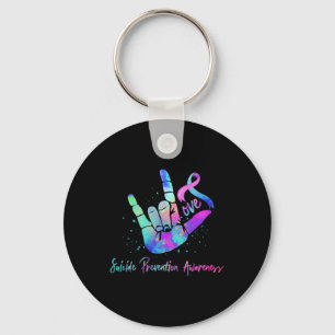 Womens Love Hand Sign Suicide Prevention Awareness Keychain