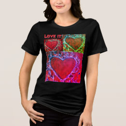 Women's "love it" multiple Hearts"  Tri-Blend Shirt