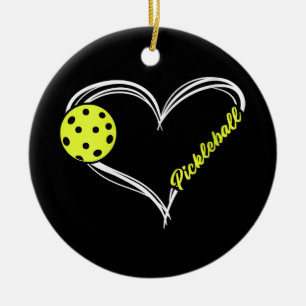 Womens Love Pickleball - cute pickleball match, I  Ceramic Ornament