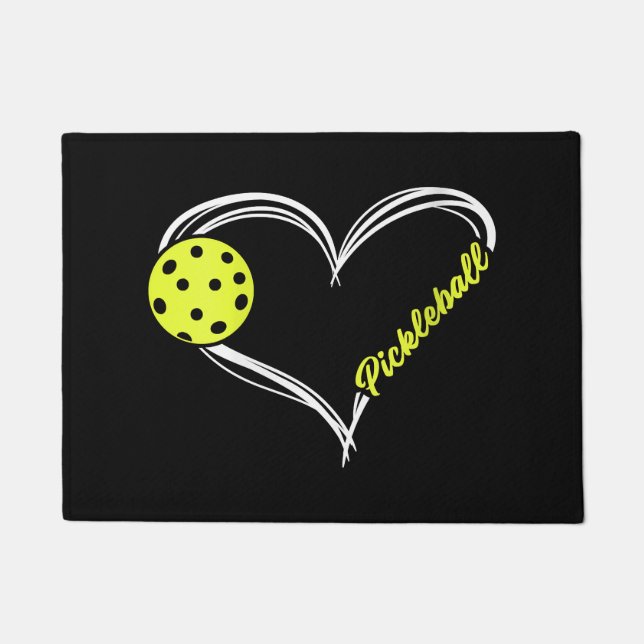 Womens Love Pickleball - cute pickleball match, I  Doormat (Front)