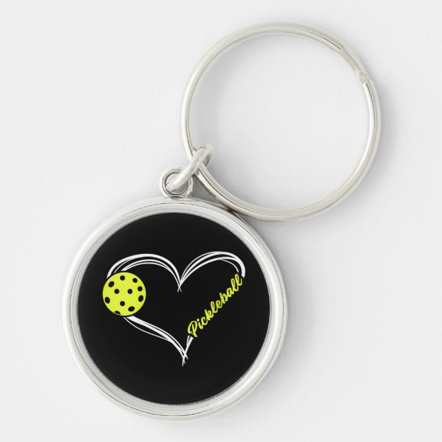 Womens Love Pickleball - cute pickleball match, I  Keychain (Front)