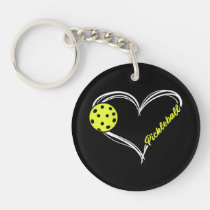 Womens Love Pickleball - cute pickleball match, I Keychain