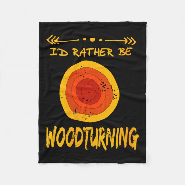 Womens Love Spending Time Woodturning Humor Retro  Fleece Blanket (Front)
