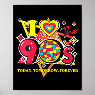 Women's love the 90's retro vintage nineties poster