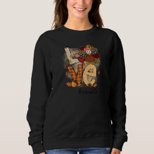 Womens Love Turkey Mima Life Thanksgiving Fall Wom Sweatshirt