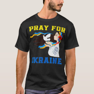 Womens Love Ukraine Supporter Flag Colour Blue Yel T-Shirt