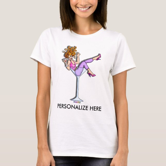 Women's Lt. Tees - Girl in a Martini Glass,Lil Red (Front)