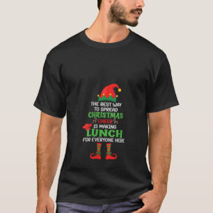 Womens Lunch Lady Christmas Cheer Elf School Cafet T-Shirt
