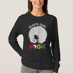 Womens Magic Black Girl Africa Map Proud Woman Pri T-Shirt
