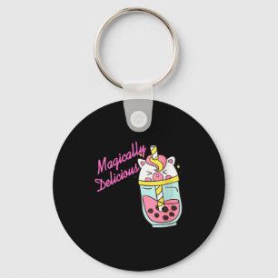 Womens Magically Delicious Unicorn Boba Kawaii Bub Keychain