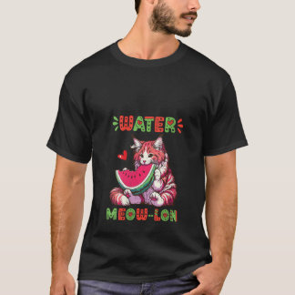 Womens Maine Coon Cat Eating Watermelon Summer Vib T-Shirt