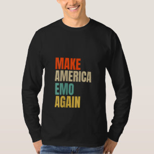 Womens MAKE AMERICA EMO AGAIN Funny Goth US Idea T-Shirt