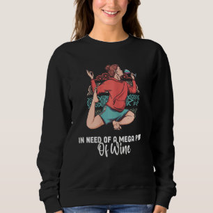 Womens Make Mine A Mega Pint  Wine Drinkers Megapi Sweatshirt