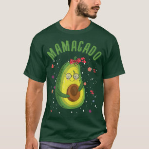 Womens Mama Avocado Mommy Mom Baby Pregnant Happy T-Shirt