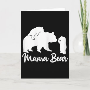 Womens Mama Bear 2 By Bear Cubs Playing Riding On Card