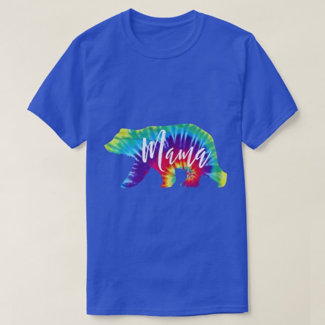 Womens Mama Bear  Family Tie Dye  Gift for Mom - 1 T-Shirt (Design Front)