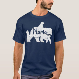 Womens Mama Bear With 3 Cubs, Mommy Bear Shirt, Mo T-Shirt