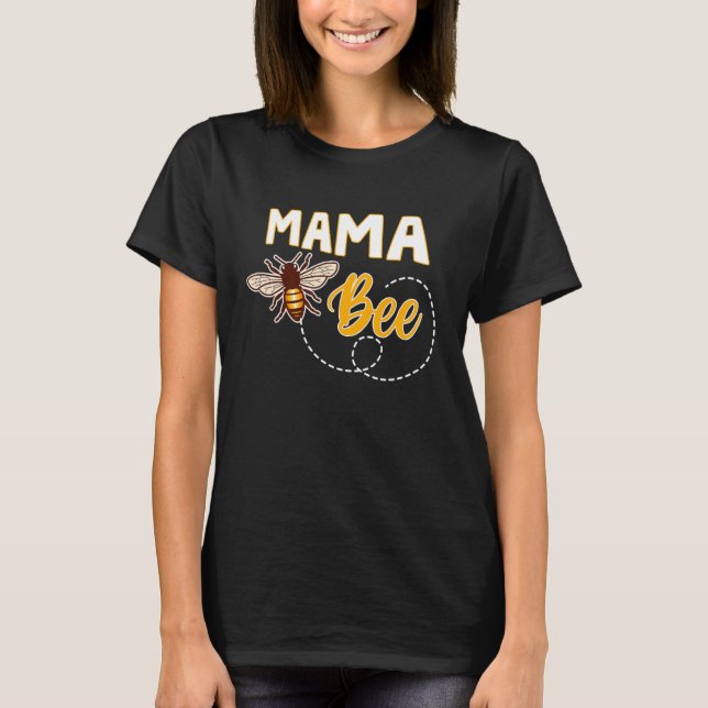 Womens Mama Bee Family Matching Beekeeper Mom T-Shirt (Front)