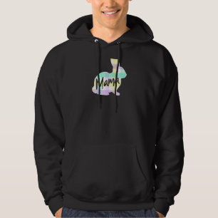 Womens Mama Bunny Rabbit Pastel Plaid Mother Mommy Hoodie
