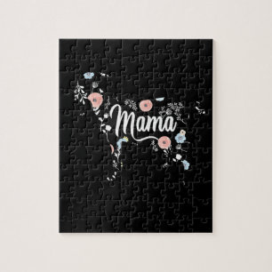 Womens Mama Goat Floral Mom Lover Mor Grandma Jigsaw Puzzle