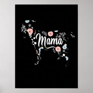 Womens Mama Goat Floral Mom Lover Mor Grandma Poster