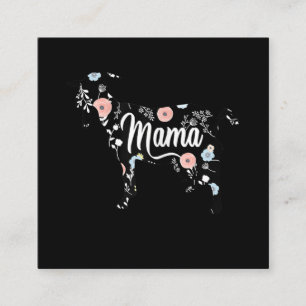 Womens Mama Goat Floral Mom Lover Mor Grandma Square Business Card