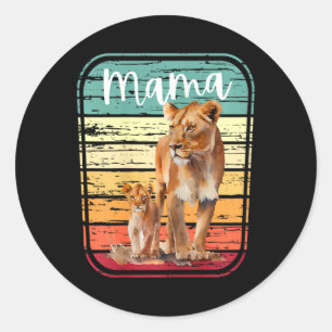 Womens Mama Lion Lioness New Mom Cute Mommy Gift F Classic Round Sticker