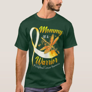 Womens Mama Mom Mommy Of A Warrior Childhood Cance T-Shirt