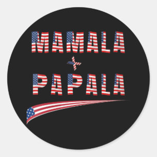 Womens Mamala Papala 2024 Kamala Harris Tim W Demo Classic Round Sticker