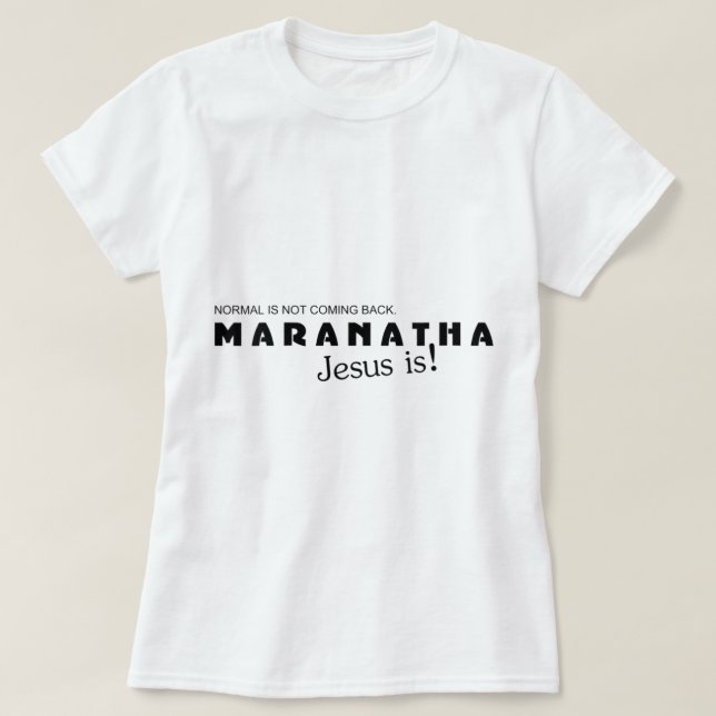 Womens Maranatha Jesus Coming Back  T-Shirt (Design Front)