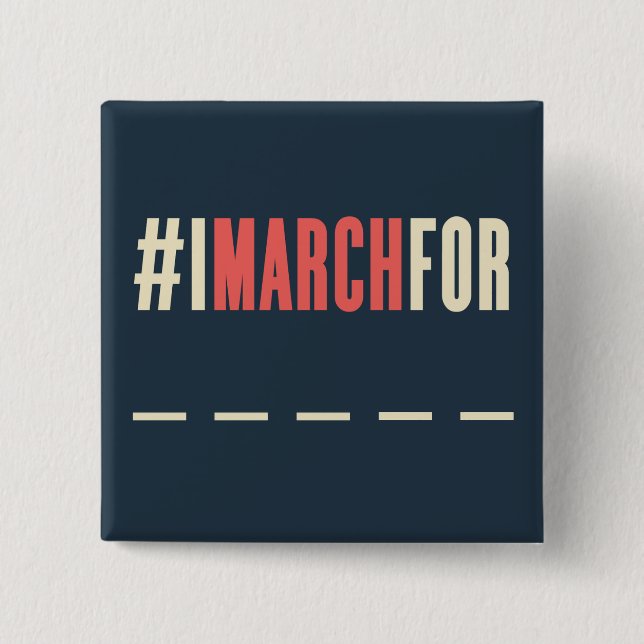 Women's March On America 2 Inch Square Button (Front)