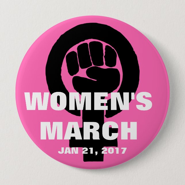 WOMEN'S MARCH ON WASHINGTON, JAN 21, 2017 4 INCH ROUND BUTTON (Front)