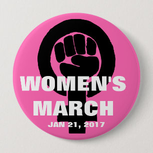 WOMEN'S MARCH ON WASHINGTON, JAN 21, 2017 4 INCH ROUND BUTTON