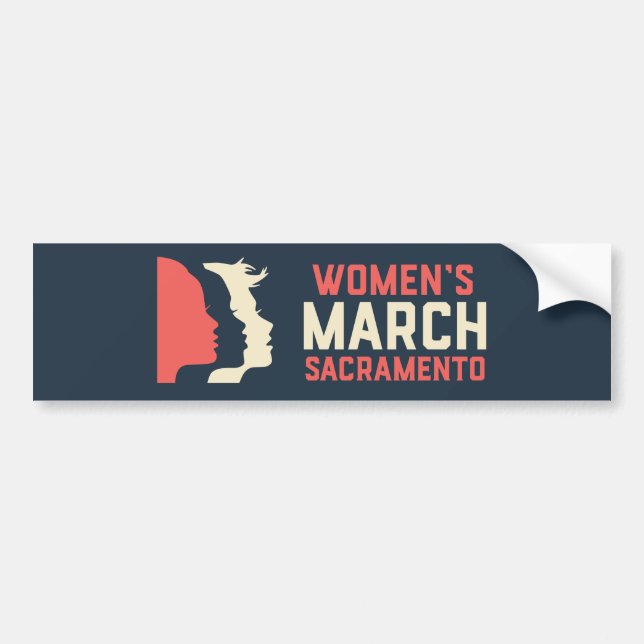 Women's March Sacramento Bumper Sticker (Front)