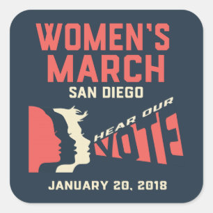 Women's March San Diego Colossal Stickers