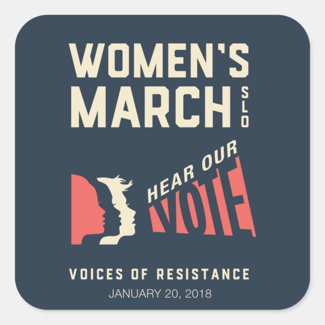 Women's March SLO - January 2018 Event Square Sticker (Front)