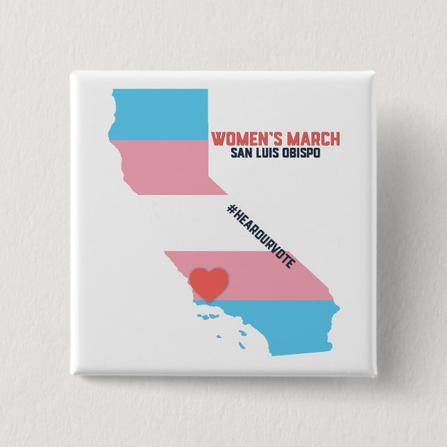 Women's March SLO January Event 2 Inch Square Button (Front)