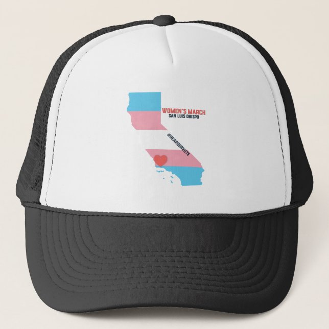 Women's March SLO - Transgender Pride Flag Trucker Hat (Front)